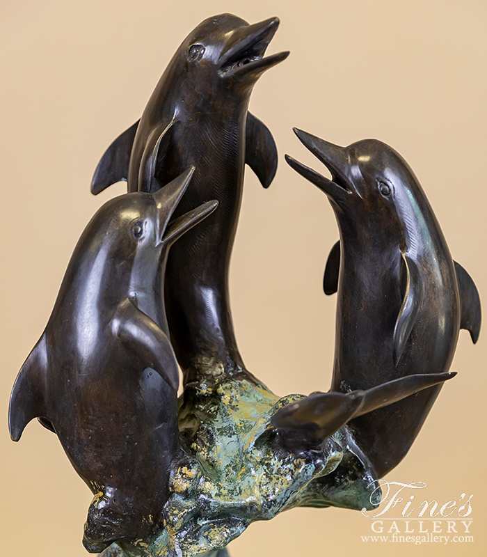 Bronze Fountains  - Three Dolphins Bronze Dolphins Fountain - BF-829